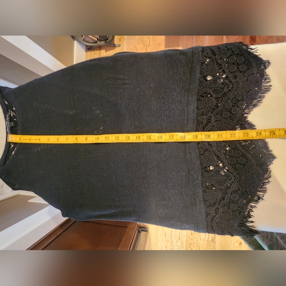 Generation Love Black Linen Lace Long Sleeve Top sz S Blouse Sweater Shirt - Picture 8 of 9